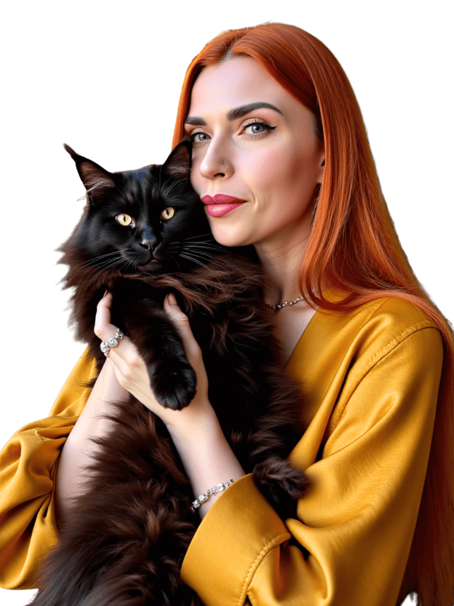 Ekaterina Pisano with her cat
